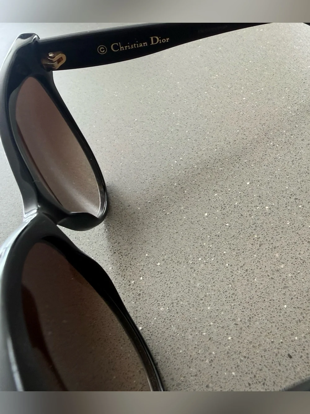 Christian Dior Classic Black Cat-Eye Sunglasses with Brown Gradient Lenses